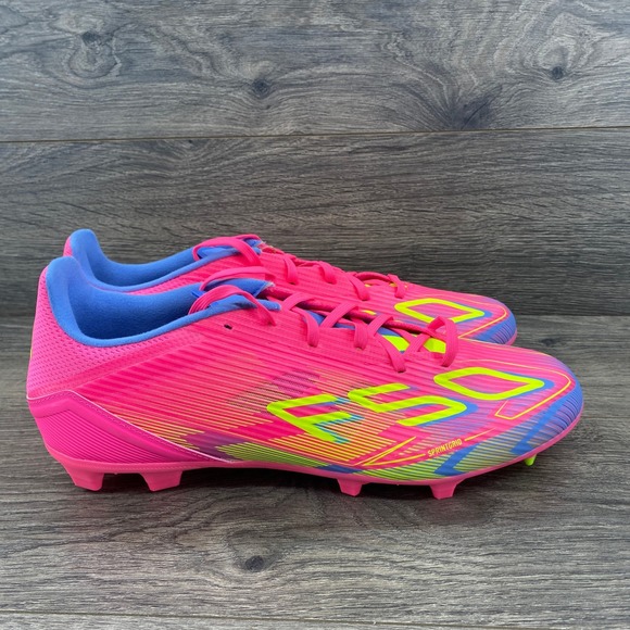 Adidas F50 League FG Mens Soccer Cleats Pink Blue Yellow Size 10 IE1291 - Picture 3 of 9